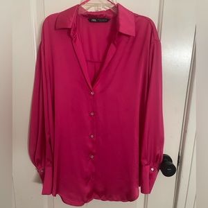 Zara satin dress shirt